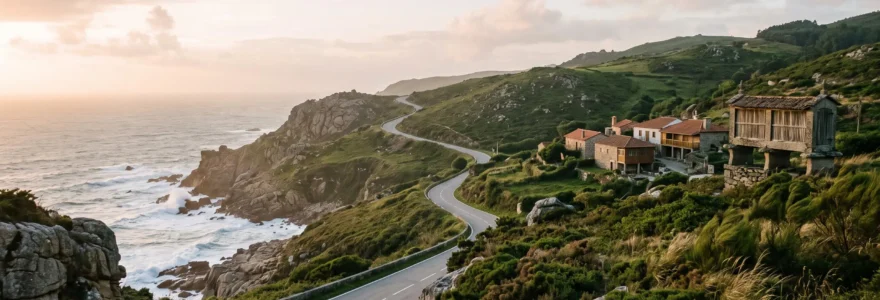 Route cotiere sauvage et deserte du nord du Portugal traversant un paysage vert loin des foules touristiques